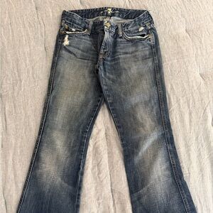 Distressed 7 For All Mankind Blue Women's Jeans